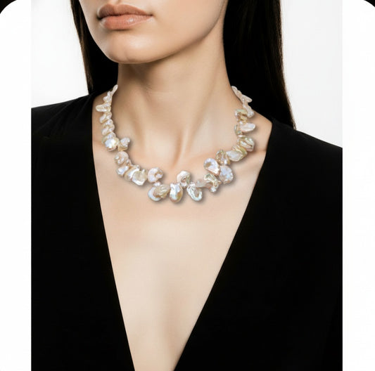 Parelkrans met Keshi parels